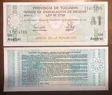Billete Argentina Provincia TUCUMÁN 1 Austral 1991 América del Sur Recogida de Dinero, usado segunda mano  Embacar hacia Argentina
