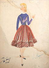 1960 theatre costume design gouache painting signed for sale  Shipping to Canada