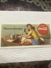 Coca Cola 1942 blotter mujer en barco segunda mano  Embacar hacia Mexico