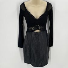 Usado, Vestido Haute Monde S feminino preto renda couro sintético mangas de malha gótico comprar usado  Enviando para Brazil