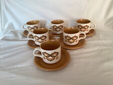 Royal Worcester - Palissy - Kalabar - Tea Cup and Saucers x 6 Retro Vintage 70s for sale  NUNEATON