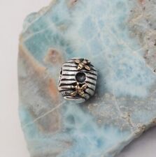 Authentic Retired Pandora Two-tone Bee Hive Charm 925 ALE, used for sale  Shipping to South Africa