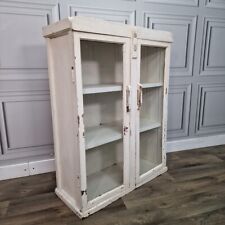 Antique Rustic Wooden Glass Fronted Medical Pharmacy Cabinet - Medicine Cupboard for sale  Shipping to South Africa