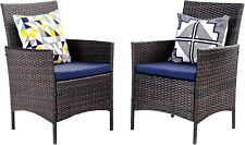 Used, Patio Wicker Chair Set of 2, Outdoor Modern PE Rattan Armchair  for sale  Shipping to South Africa
