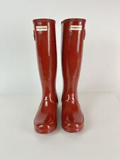 glossy hunter boots red for sale  Providence