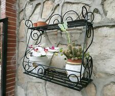 mensola in ferro battuto fioriera portavaso portaspezie cucina giardino nera usato  Acerra