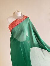 Green sari saree for sale  UK