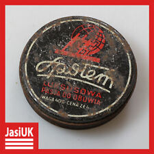 Używany, stare rzadkie buty vintage polish Metal Round Tin Box SPOLEM Poland black red white na sprzedaż  PL