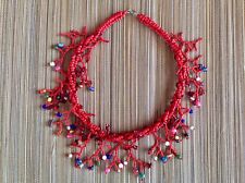 LES GENS DU SUD COLLIER EN PERLES CORAIL ROUGE NEUF CORAL NECKLACE NEW usato  Spedire a Italy