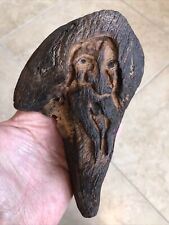 Usado, Escultura de pared firmada por hombre barbudo antiguo espíritu árbol madera tallada a mano de colección segunda mano  Embacar hacia Argentina