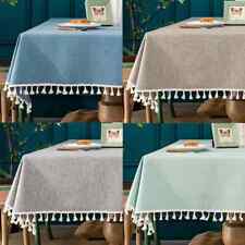 Used, Cotton Linen Tablecloth Waterproof Oil Proof Solid Table Cloth Tassel Tablecloth for sale  Shipping to South Africa