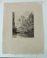 Charles F. Daubigny Engraving Etching  Virgin Islands Bezons  Louvre Musee for sale  Shipping to South Africa