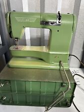 Vintage ELNA Supermatic Sewing Machine Military Green  with case, used for sale  Shipping to South Africa