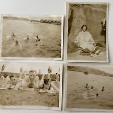 Vintage Old Photos Men Women Sunbathing Kimono Swimming Lido Beach Sepia Velox for sale  Shipping to South Africa