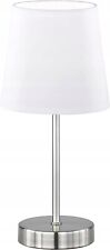 Używany, J4 WOFI Lampa stołowa Cesena 1-płomienna biała Ø ok. 14cm wysokość ok. 31cm Klosz z tkaniny  na sprzedaż  PL
