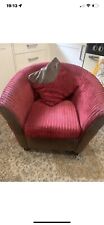 Tub chair burgundy for sale  WREXHAM