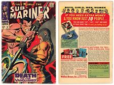 Cómics de Marvel Sub-Mariner #6 (EN MUY BUEN ESTADO- 3.5) Prince Namor segunda aplicación TIGRE TIBURÓN 1968 segunda mano  Embacar hacia Mexico