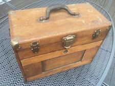 Antique Oak Wood Union 7 Drawer Machinist Tool Chest / Retro Vintage Jewelry Box, used for sale  Shipping to South Africa