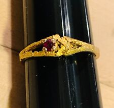 10K vintage Alaska gold nugget with ruby ring size 10 No Reserve for sale  New Port Richey