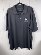 Camisa polo de golf negra con logotipo de Antigua Miami Marlins talla 2XL segunda mano  Embacar hacia Argentina