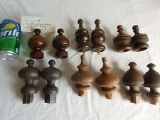 CHOICE WOOD GRAIN Drapery curtain rod FINIALS NOS vintage WALNUT MAHOGANY  for sale  Shipping to South Africa