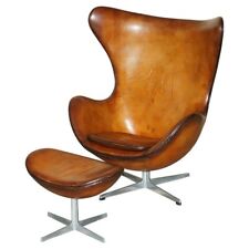 Usado, SILLA DE HUEVO FRITZ HANSEN 1968 ORIGINAL TOTALMENTE RESTAURADA Y REPOSAPIÉS EN CUERO MARRÓN segunda mano  Embacar hacia Argentina