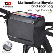 WEST Ciclismo Bicicleta Cesta Dianteira Bolsa para guidão Touch Screen Celular Bolsa 4.5L comprar usado  Enviando para Brazil