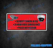 (2) Câmera de segurança em uso vigilância doméstica vídeo adesivo sinal de aviso comprar usado  Enviando para Brazil