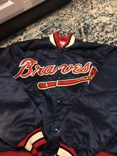 Vintage 90's MLB Atlanta Braves Satin Bomber Starter Jacket Large L Diamond  for sale  Cataula