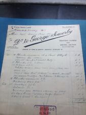 1912 invoice george for sale  LINCOLN