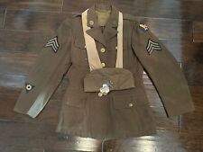 Segunda Guerra Mundial 1942 Army Air Corps Sargento Oficial’s Dress Jaqueta Uniforme Verde, Gravata, Chapéu comprar usado  Enviando para Brazil