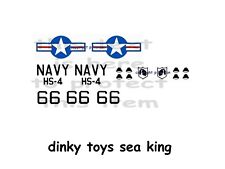 DINKY  SEA KING HELICOPTER STICKER SET on CLEAR  PLASTIC, used for sale  BIRMINGHAM
