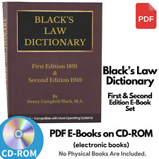 BLACK'S LAW DICTIONARY, 1a Edición 1891 y 2a Edición 1910 Libro de Leyes en CD-ROM segunda mano  Embacar hacia Argentina