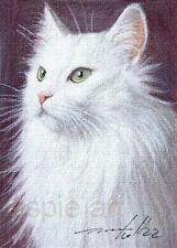 Impressão ACEO edição limitada gato angorá turco branco chat blanc por Anna Hoff, usado comprar usado  Enviando para Brazil
