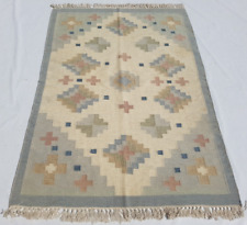 Antique Charming Scandinavian Multicolor Wedding Kilim Rug Carpet 190x135cm for sale  Shipping to South Africa