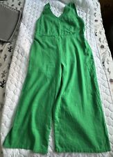 Green linen jumpsuit for sale  EASTLEIGH