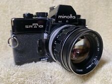Cámara fotográfica Minolta SRT101 35 mm SLR cuerpo negro con lente 58 mm f/1,4, usado segunda mano  Embacar hacia Argentina