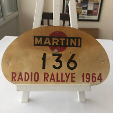 1964 Radio Rallye Car Rally Participant Plate w/ Martini Ad for sale  Shipping to South Africa