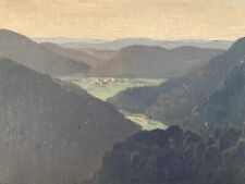 Lindo painel a óleo pintura Robert Fleurence impressionista 1940 Lake Mountain, usado comprar usado  Enviando para Brazil