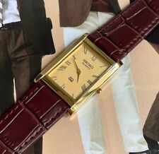 Seiko Slim Quartz GOLD FACE Nova Bateria BANDA MARROM Relógio de Pulso Masculino Japonês comprar usado  Enviando para Brazil