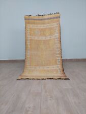 Tapete de lã Kilim marroquino vintage berbere tribal feito à mão bege azilal corredor 3x7 comprar usado  Enviando para Brazil