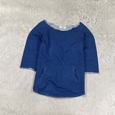 TOAST Women's Boat Neck Pockets 3/4 Sleeves Cotton Blue Pullover Top Size 10 for sale  Shipping to South Africa