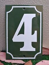 Letrero de porcelana esmaltada verde francés # 4 azulejos números de casa segunda mano  Embacar hacia Argentina
