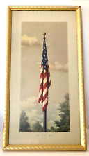 Vintage Framed Fred Tripp OUR FLAG Lithograph Print © McCleary Hospital 1942 for sale  Shipping to South Africa