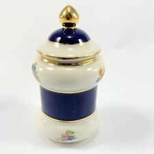 Aurora Ceramiche Miniature Italy Italian Porcelain Jar Cobalt Blue Gold Trim for sale  Shipping to South Africa