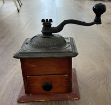 Used, Antique CHAS PARKER Coffee Grinder Wood & Cast Iron Copper Meriden CT for sale  Shipping to South Africa