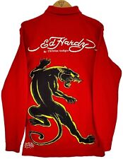 Polo rojo Ed Hardy Christian Audigier para hombre manga larga mediana pantera negra segunda mano  Embacar hacia Argentina