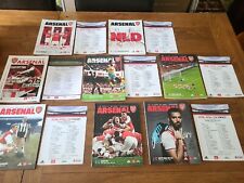 Arsenal programmes teamsheets for sale  CHELMSFORD