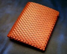  Slim Front Pocket Wallet.Cattle leather embossed python. Handmade. Brown/Beige. na sprzedaż  PL