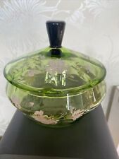 Lidded green glass for sale  GLOUCESTER